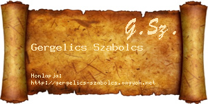 Gergelics Szabolcs névjegykártya